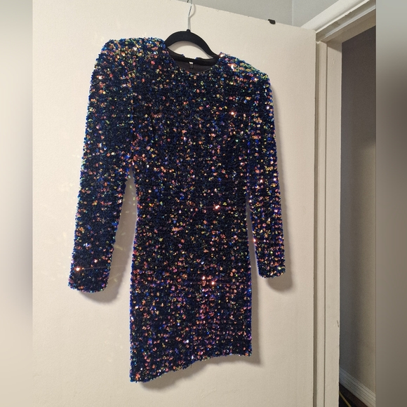 Helsi Dresses & Skirts - HELSI Milena Elegant Black Sequin Long Sleeve Dress XS Designer Neiman Marcus